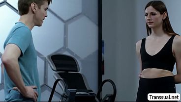 Image Sweaty anal fuck in the gym with this sexy TS