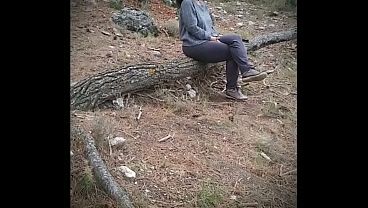 Image Strange girl walking in the mountains gets fucked by surprise