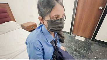 Image Desi teen with school girl in Oyo hardcore sex hindi audio