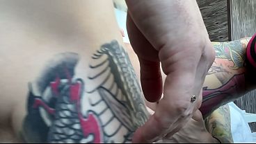 Image A teenager with tattoos was shocked by a dick in his ass.