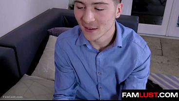 Image Stepsis Rubbing Her Wet Pussy on The Couch until He Catches Her About to Burst - Famlust