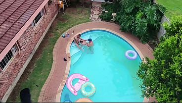 Image Flying around with my drone and the neighbours had an orgy in the swimming pool