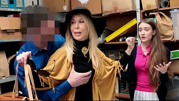 Image Grandma and Teen Caught, Fucked Hard by Security
