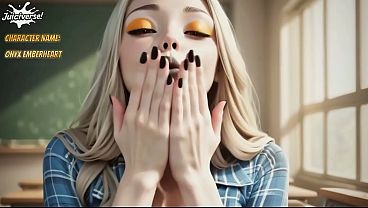 Image blonde student earns some extra credit and swallows my load | ai-generated