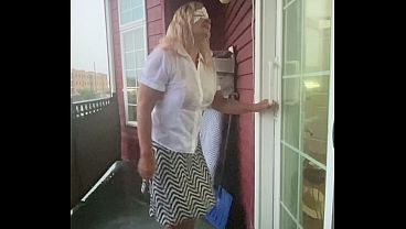Image Locked out and humiliated in public ENF