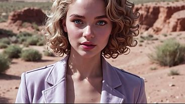 Image Cute blondy double penetrated by huge dicks in Arizona desert - AI Interactive Video