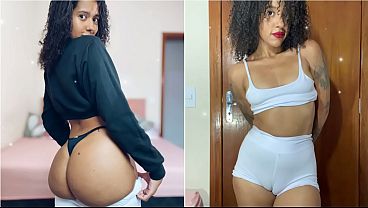 Image Punheta Guiada! Latina 116cm de bunda Provando cal&ccedil_as de academia, rebolando twerking
