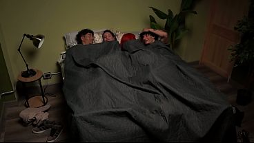 Image Bisexual foursome of friends after a big party!