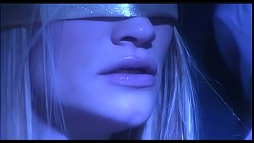 Image A sensual encounter between a blindfolded beauty and a mysterious lover in her shadowed bedroom