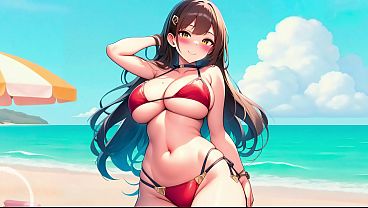 Image Chicas Hentai te dan una Masturbada Colectiva en la playa &ndash_ JOI voz en Espa&ntilde_ol.