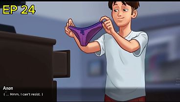 Image Summertime Saga (Part 24) By DarkCookie - Pervert can't resist Sniffing Stepmom's panties in Her Bedroom - 3D Porn Game