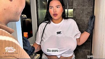 Image Busty Latina maid has passionate sex with her boss to get a raise - Savannah Watson