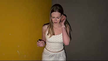 Image A young neighbor gives a blowjob in the entrance hall for money and has rough sex