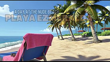 Image A DAY AT THE NUDE BEACH - 3D Animation (**ai-created**)