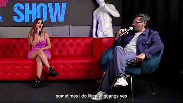 Image Jessica Sodi ejaculates on a shy fan with a big dick on Juan Bustos' SHOW with Khloe and Melanie