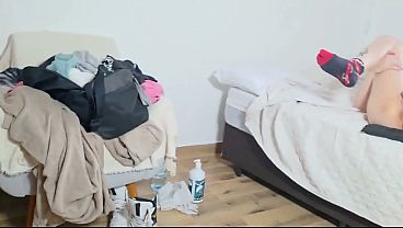 Image Chubby teen tranny with thick cock fucks whiteboy bareback