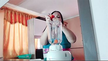 Image Stepmom making smoothie - Stepson sneaks up, grabs her big tits and fucks her in the kitchen