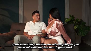 Image Muscular patient receives special treatment from his busty psychologist