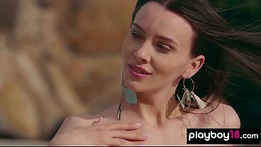Image Charming Ukrainian newcomer teen Adel Morel slips out of her bikini outdoor