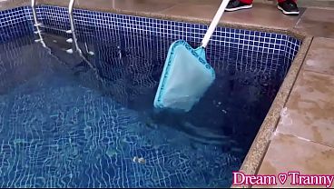 Image Trans Blonde Mannuela Mattias Receives Anal Creampie