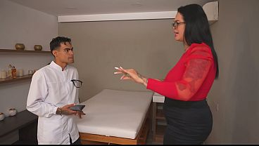 Image Colombian masseur fucks his unfaithful curvy Mexican client while her husband waits outside!
