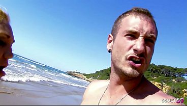 Image Hard Risky Outdoor Anal Sex at Public Beach for blonde Latina Bitch Ginger Hell at Model Job
