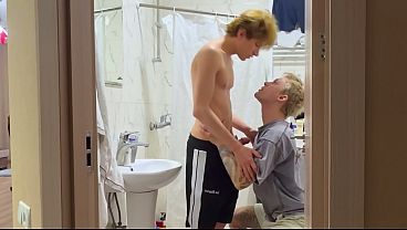 Image No73 A friend licks a smooth twink's ass, sucks a big dick and takes it inside