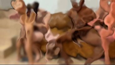 Image orgy in living room (COMPLETE IN RED)