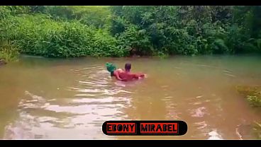 Image Housewife play love in the river with her sugar boy