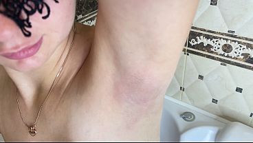 Image Epilation of hairy armpits with an epilator! Depilation!