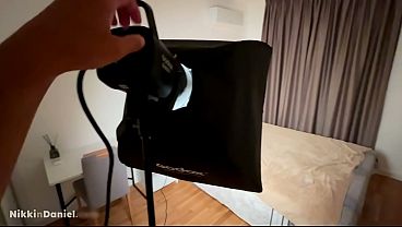 Image Beautiful amateur couple filming sensual sex on camera. Real life, real orgasms