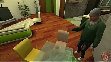 Image Velho come a novinha enquanto a m&atilde_e est&aacute_ em um encontro / Novela Visual / The Sims