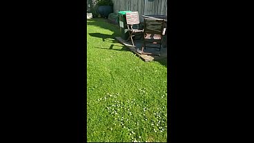 Image After drinking a lot trashy slut taught to spit then on her back pissing on the grass and toe fucked by her Master. Trailer