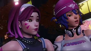 Image D.Va and Kiriko fucked by black studs in the club