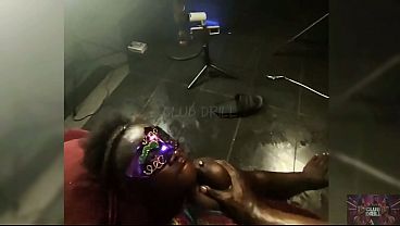 Image Ebony bbw slut goes CRAZY for the BBC fuckin sucking n CUMMING all over it!!