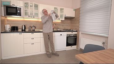 Image Real Grandpa Destroys His Young Sugarbabe Sofiya &ndash_ Kitchen Creampie