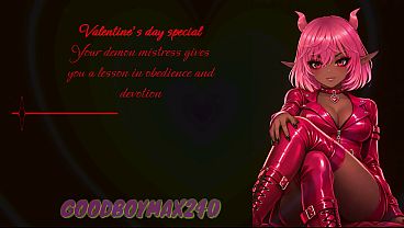 Image [F4M] Valentine's day special - Your demon mistress gives you a lesson in obedience and devotion, loving affection, praise, affirmations gentle femdom