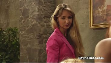 Image Hot Blonde Lesbian Slave Bent Over And Doggystyle Fucked With Strapon