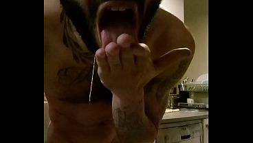 Image [Kitchen] Muscular guy eating his own cum after intense solo [POV]