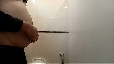 Image Jerking hard in office washroom