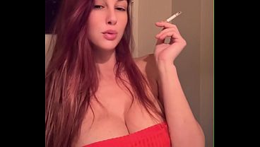 Image Italian Big tits Milf Artemisia Love smoking with her tits out