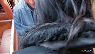 Image Black hair Beauty Teen with big natural Saggy Tits and Huge Ass seduce to First Anal Sex at lost place