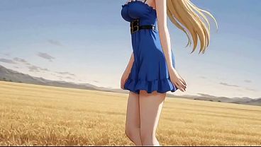 Image Naked Nymph in Wheat: Masturbation and Rear-Entry Ravishing (ai generated)