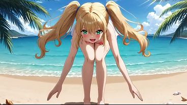 Image Beach Blonde Blowout: Elsa's Sandy Suck and Fuck Fest AI Generated