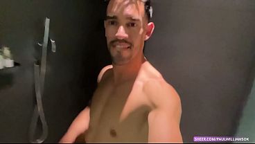 Image Big cock stud masturbating on the shower