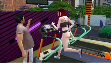 Image Sims 4 - Redhead likes to be fucked at the gym by two guys
