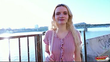 Image GERMAN SCOUT - Skinny German Teen Amber Kawaii get leg shaking Orgasm at Casting Sex