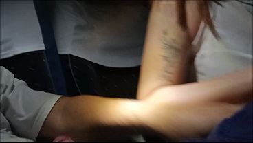 Image Risky blowjob on the bus