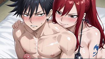 Image Megumi (JJK) x Erza (FT) AI