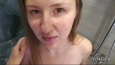 Image Stepdaughter Sucked her Stepdaddy Cock in the Shower and took Cum in her Mouth